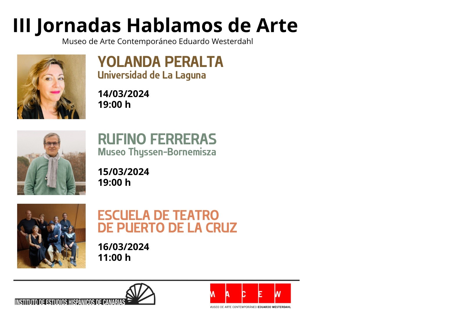 Terceras Jornadas «Hablamos de Arte», en el MACEW (14, 15 y 16 de marzo, 2024)