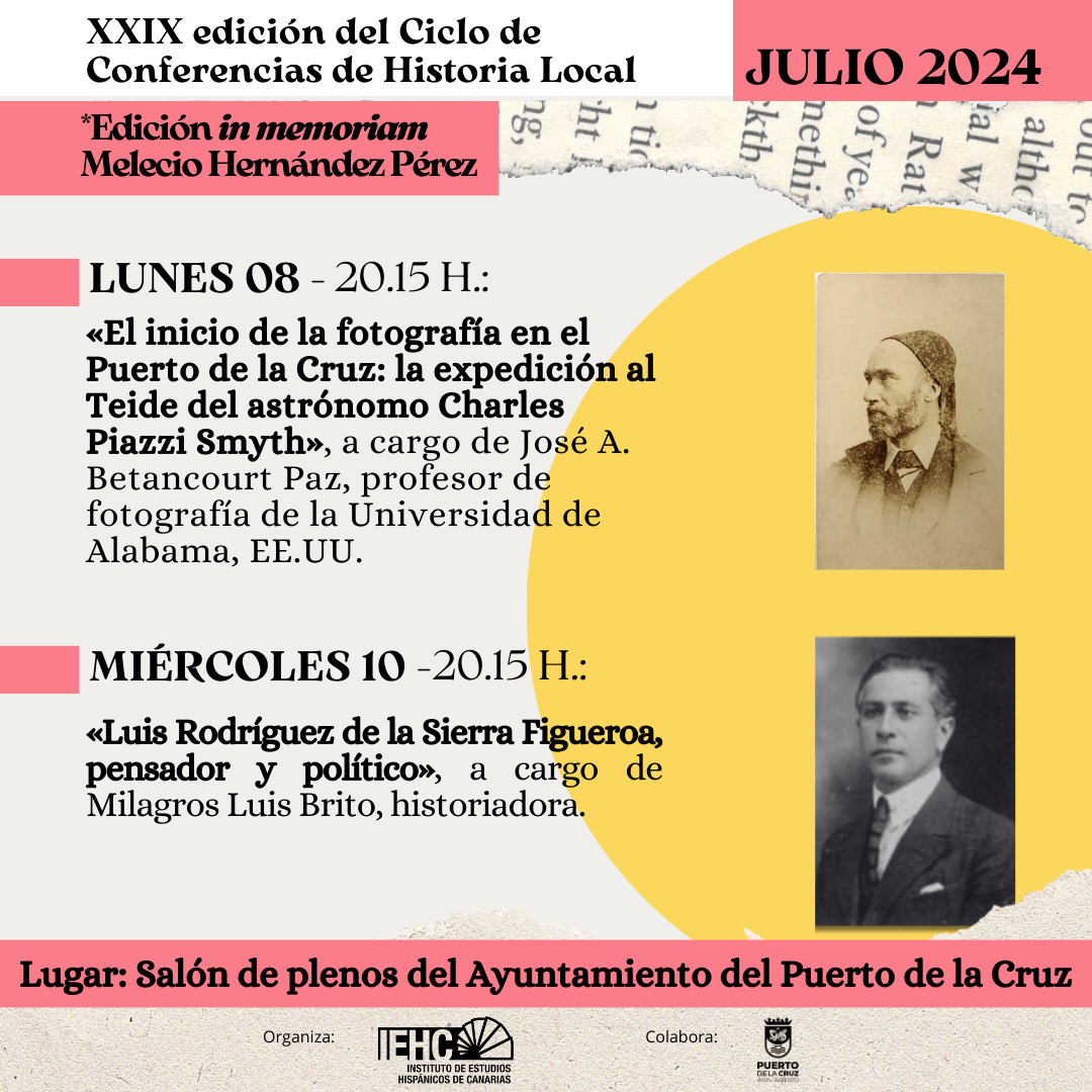 XXIX edición del ciclo de conferencias sobre Historia Local (8 y 10 de julio, 2024)