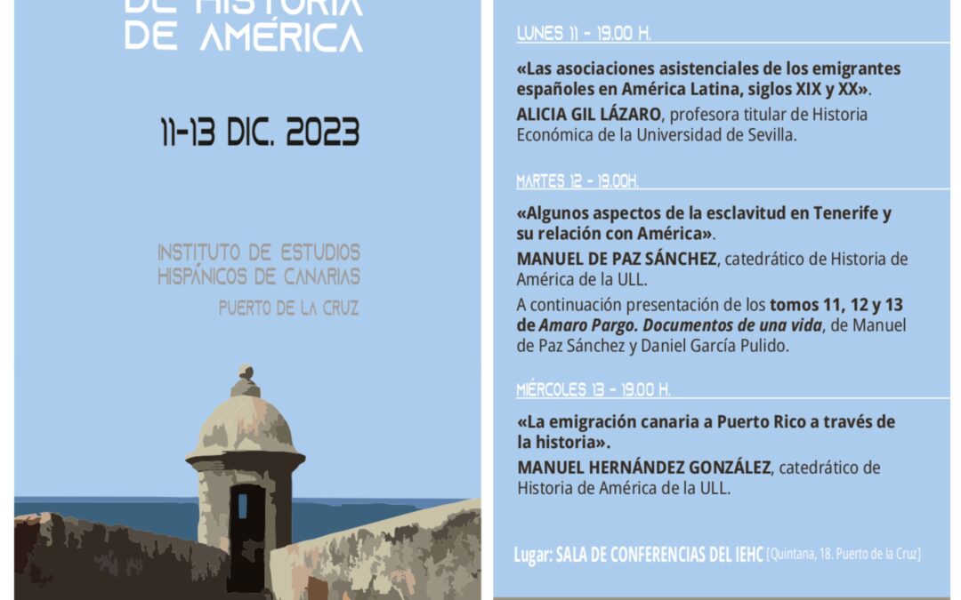 XXVI Semana de Historia de América – diciembre, 2023