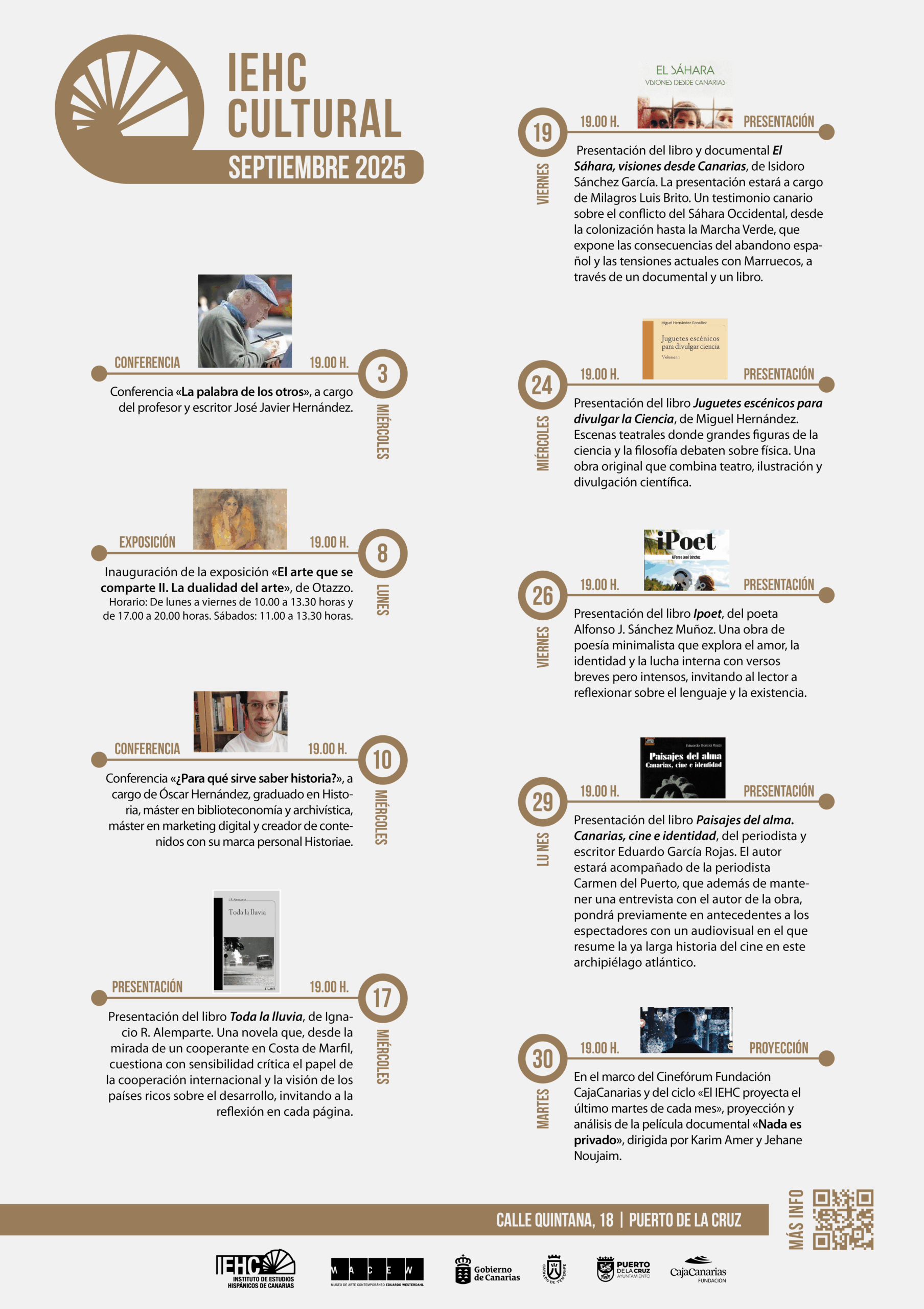 IEHC cultural septiembre 2025