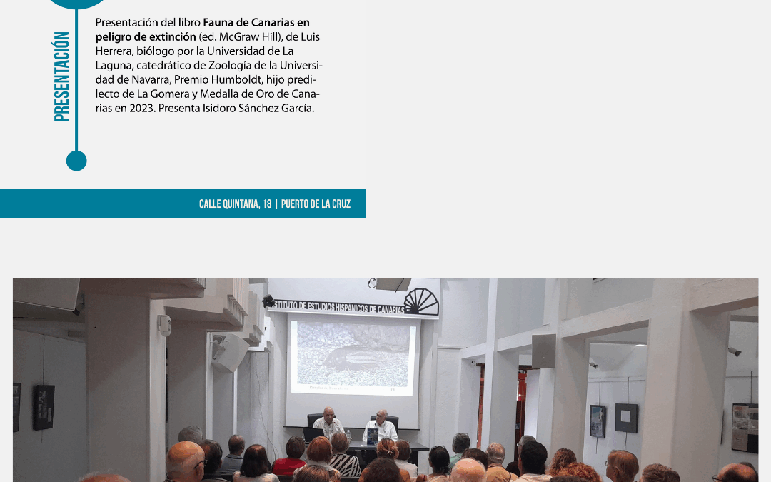 Presentación del libro «Fauna de Canarias en peligro de extinción», de Luis Herrera (23/07/2025)