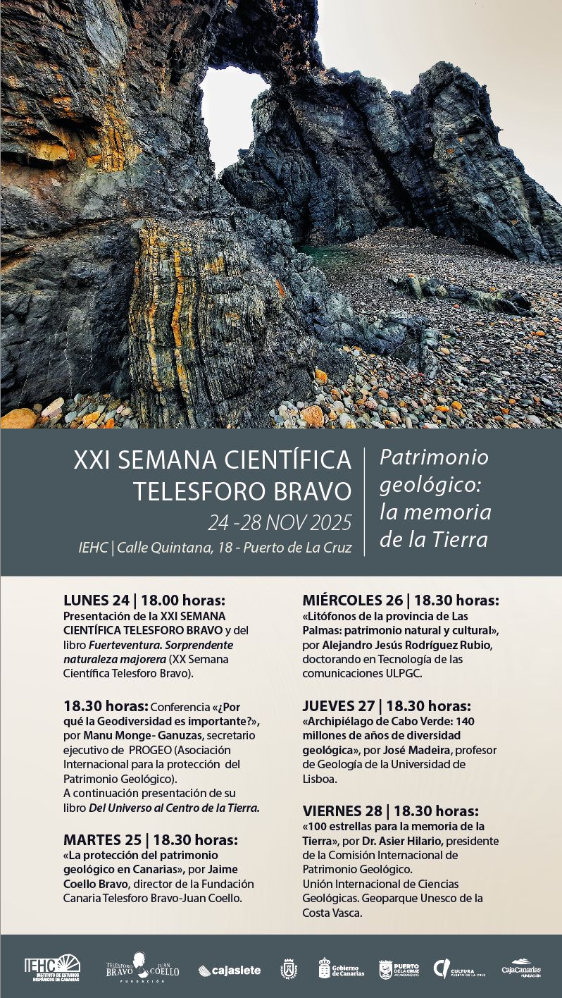 XXI Semana Científica Telesforo Bravo «Patrimonio geológico: la memoria de la Tierra» (24 – 28 de noviembre)