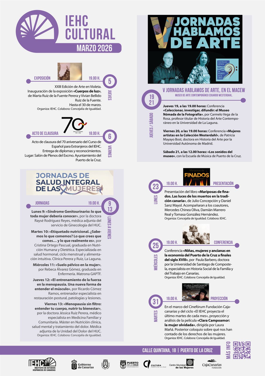 IEHC cultural marzo 2026