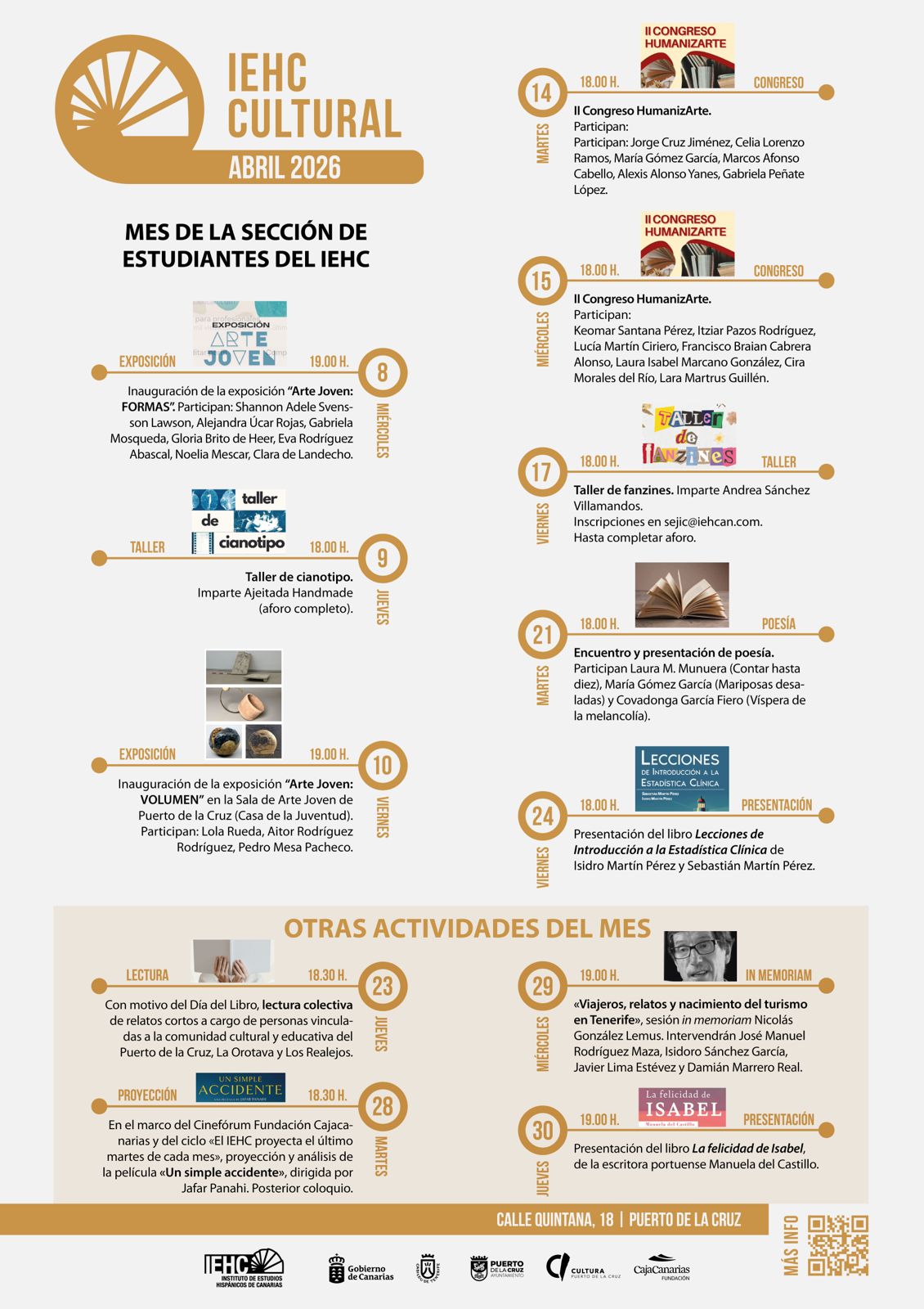 IEHC cultural abril 2026