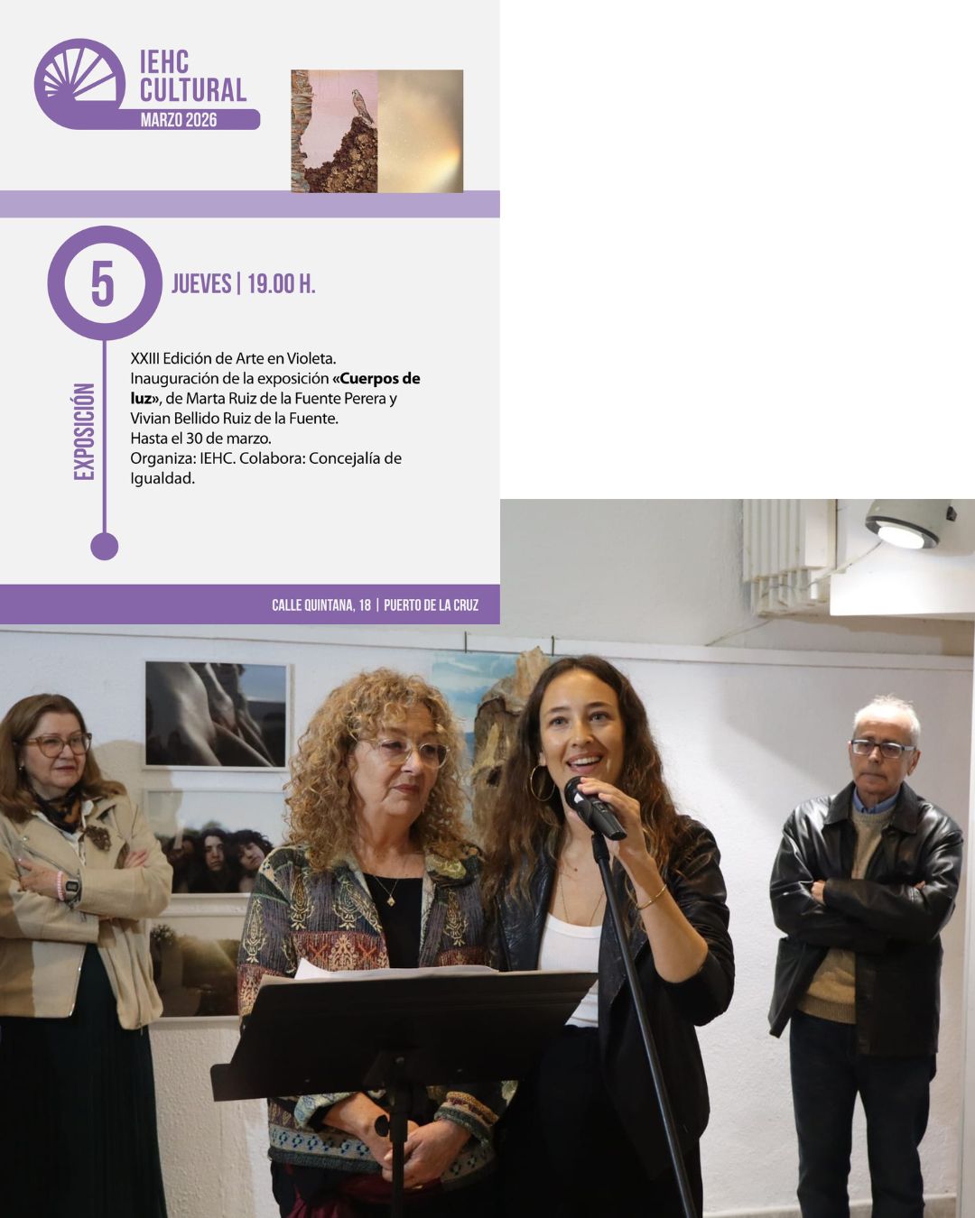 XXIII Edición de Arte en Violeta. Exposición «Cuerpos de luz», de Marta Ruiz de la Fuente Perera y Vivian Bellido Ruiz de la Fuente (5 – 30 de marzo de 2026)