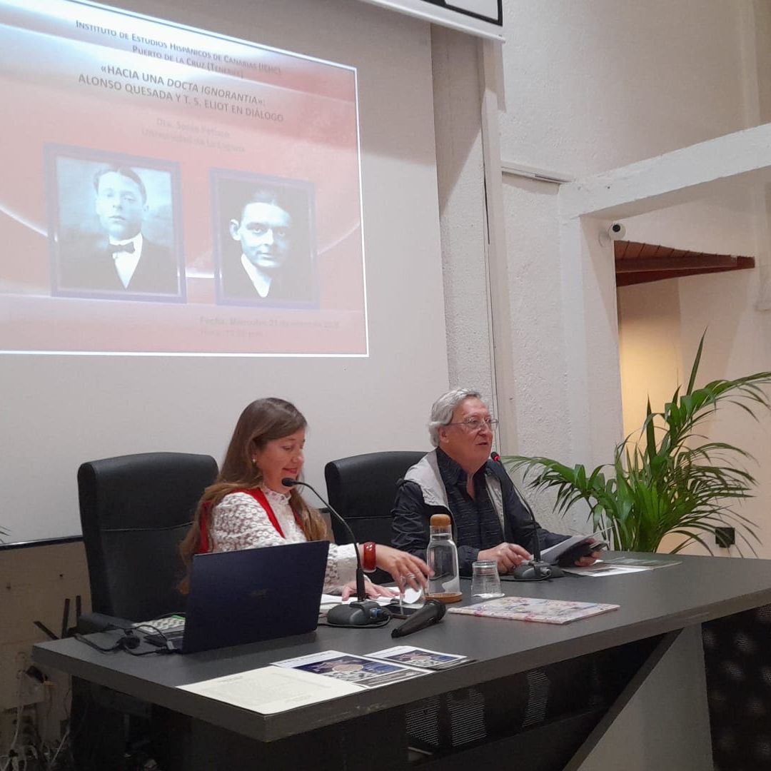 Conferencia «”Hacia una docta ignorantia”: Alonso Quesada y T.S. Eliot en diálogo», por Sonia Petisco Martínez, Doctora en Filología Moderna por la Universidad Complutense de Madrid y máster en Lingüística Aplicada por la Universidad de Edimburgo (21/01/2026)