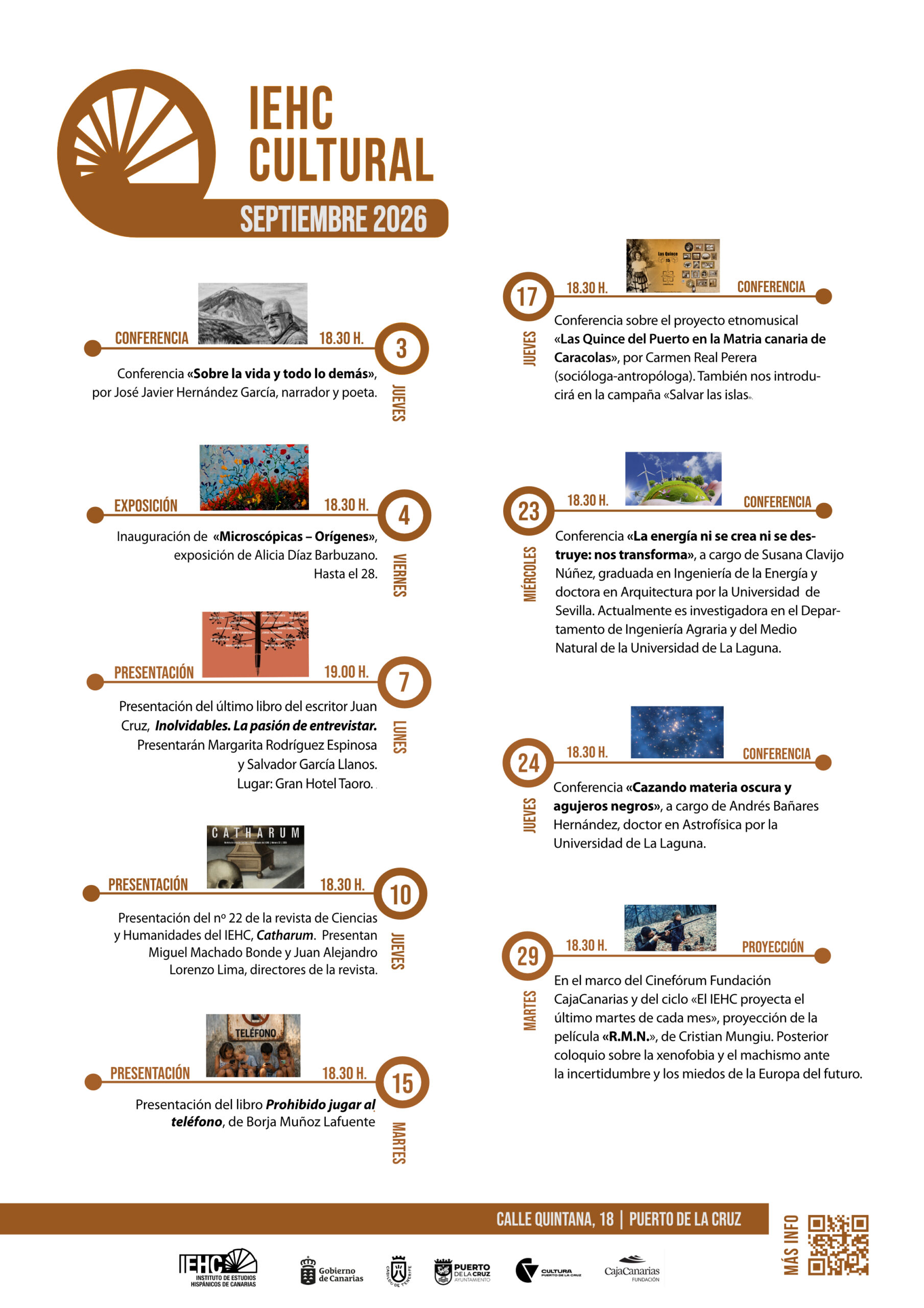 IEHC cultural septiembre 2026