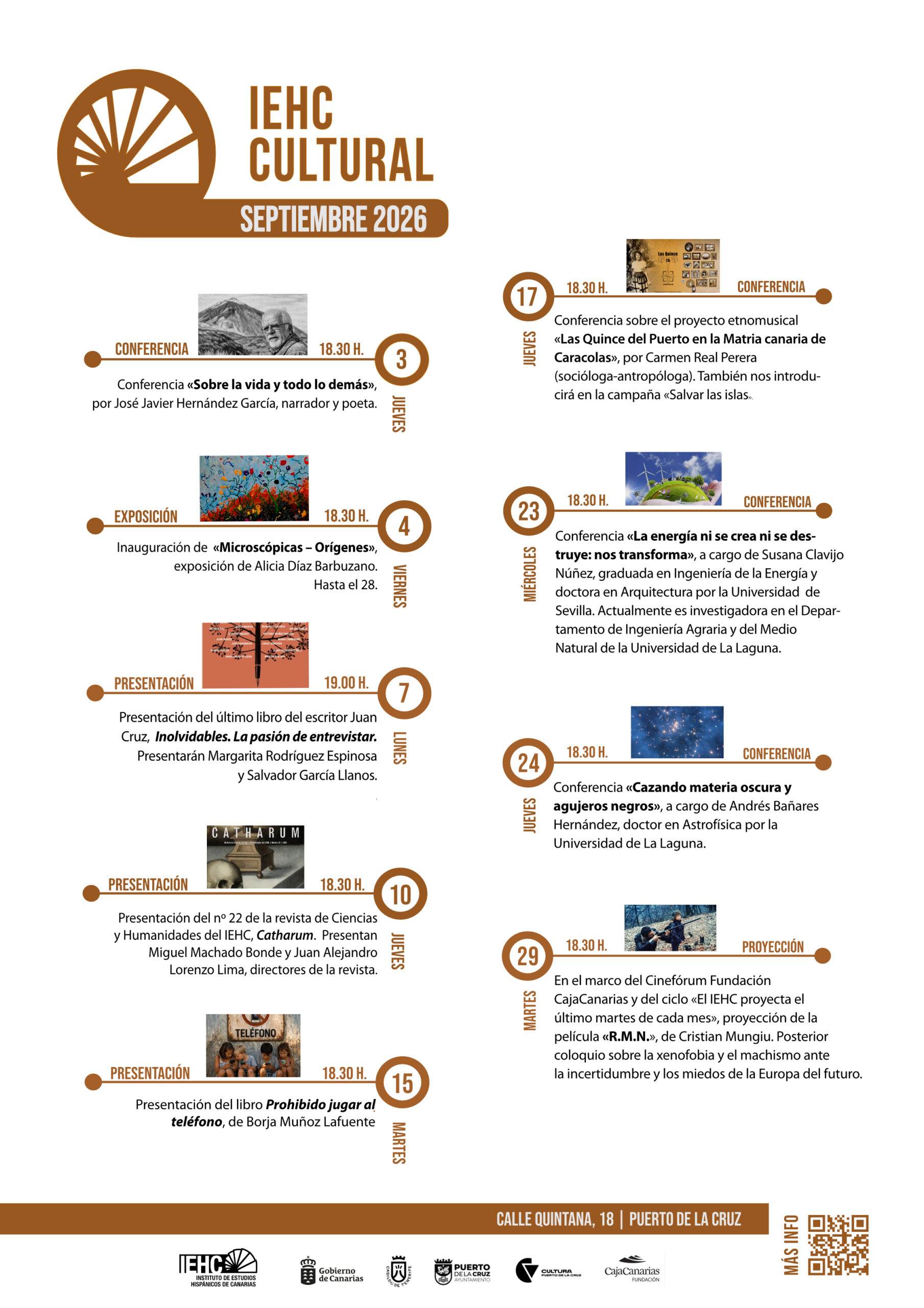 IEHC cultural septiembre 2026