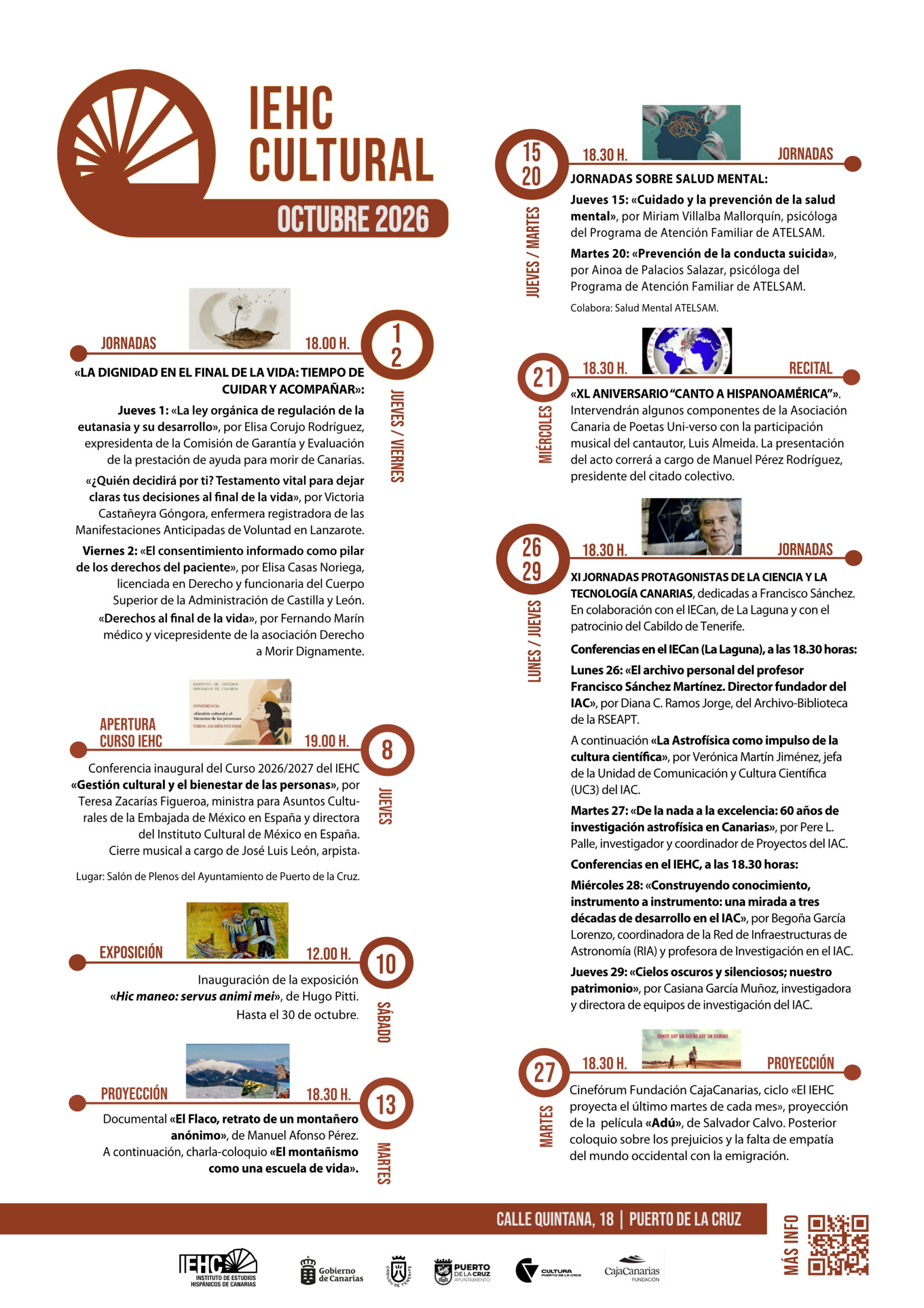IEHC cultural octubre 2026